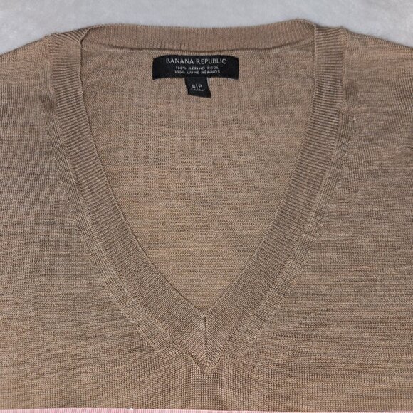 Classic Tan V-Neck Sweater - Picture 3 of 11